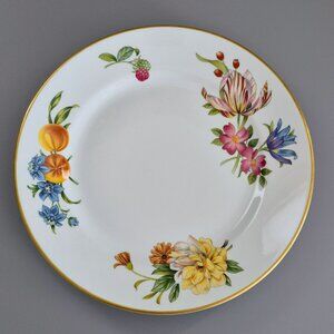 Vintage Royal Worcester Pershore Dinner Plate Bright Color Floral c1980s England